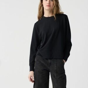 Cozy Earth Women’s Ultra Soft Raglan Pullover Crew in Black, Medium